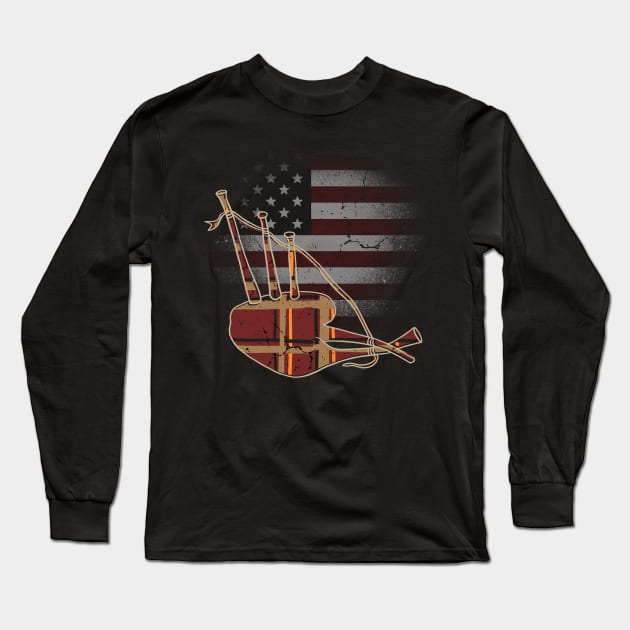 BAGPIPE AMERICA Long Sleeve T-Shirt by Tee Trends